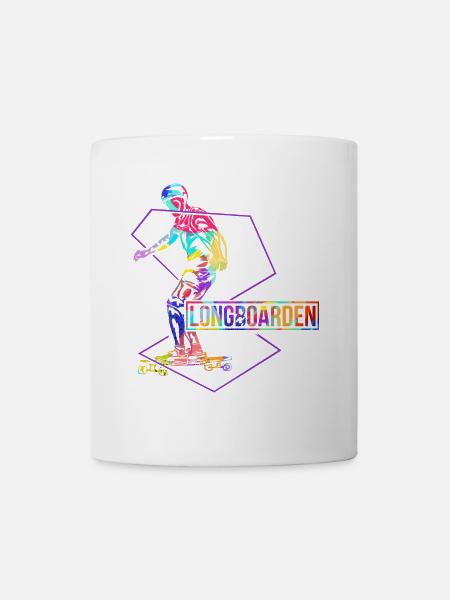 Waghalsiger Longboard Stuntfahrer - Tasse - Weiß