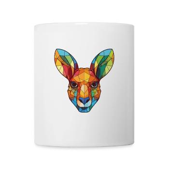 Känguru Buntes Aquarell Tier Illustration - Tasse - Weiß - Vorne