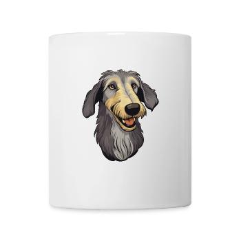 Scottish Deerhound Hunderasse Cartoon Kawaii Illust - Tasse - Weiß - Vorne
