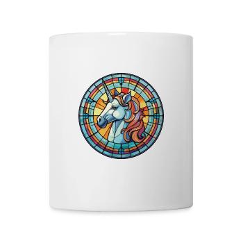 Einhorn bunte Aquarell Tier Illustration - Tasse - Weiß - Vorne