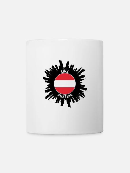 Linz Skyline Österreich Flagge Reise-Souvenir - Tasse - Weiß