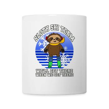 Sloth Ski Team Skilanglauf Spruch Lustig Skifahrer - Tasse - Weiß - Vorne