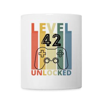 Level 42 Freigeschaltet Lustiger Gamer Geburtstag Zweiundvierzig - Tasse - Weiß - Vorne