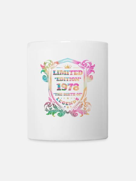 1978 Geburtstag Jahrgang Vintage Regenbogenfarben - Tasse - Weiß