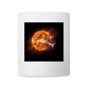 Feuriger Kometen-Print auf T-Shirt - Tasse - Weiß - Vorne