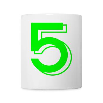 Neon Fünf Logo - Tasse - Weiß - Vorne