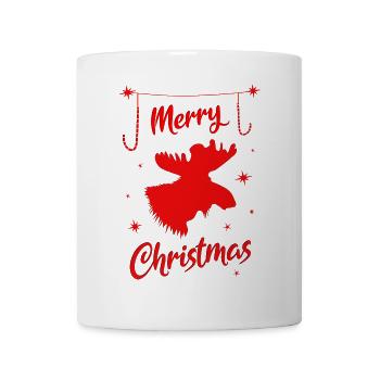 Elch Frohe Weihnachten Rentier Hirsch - Tasse - Weiß - Vorne