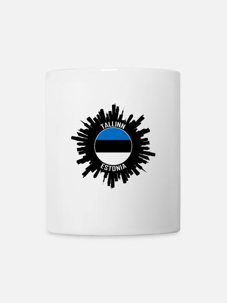 Tallinn Skyline Estland Flagge Reise Souvenir - Tasse - Weiß