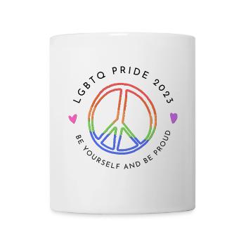 lgbtq Pride 2023 Peace Heart - Tasse - Weiß - Vorne