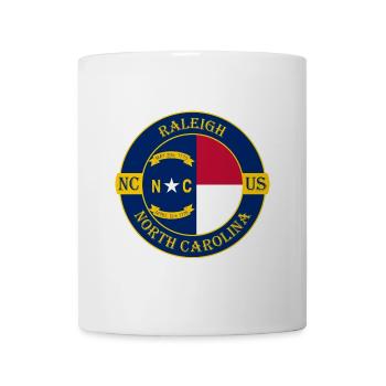 Raleigh North Carolina Flagge USA Souvenir Abzeichen - Tasse - Weiß - Vorne