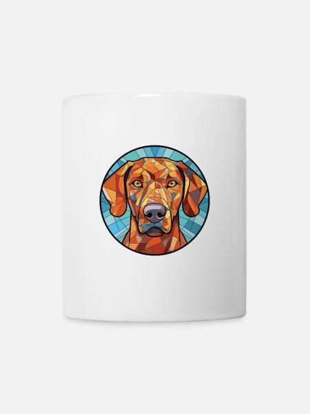 Rhodesian Ridgeback Hunderasse buntes Aquarell - Tasse - Weiß