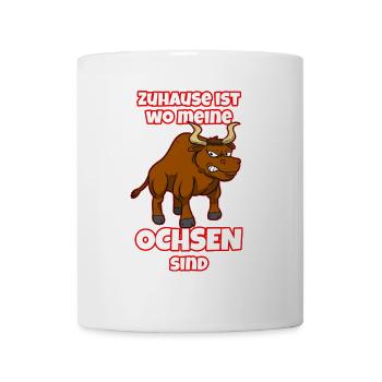 Zuhause Ist Wo Meine Ochsen Sind Ochsenzüchter - Tasse - Weiß - Vorne