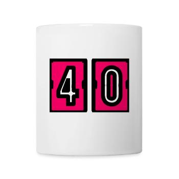 40. 40. GEBURTSTAG. GEBURTSTAG 40 JAHRE. 40 - Tasse - Weiß - Vorne