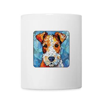 Draht Foxterrier Hunderasse Aquarell Illustration - Tasse - Weiß - Vorne
