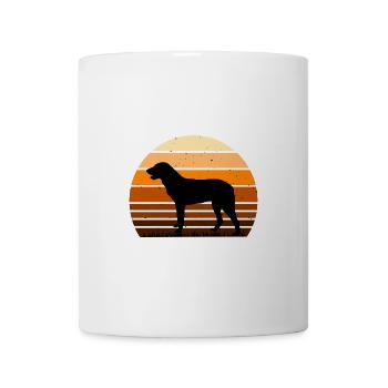 Cao De Castro Laboreiro Hund Silhouette Retro Sonne - Tasse - Weiß - Vorne