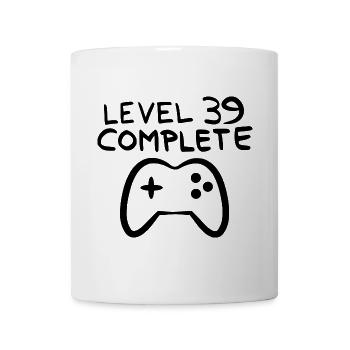 Level 39 abgeschlossen 39.Geburtstag - Tasse - Weiß - Vorne