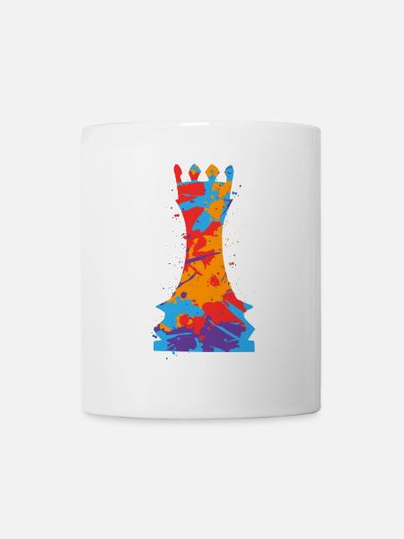 Schachfiguren Bunt Brettspiel Kinder Schach - Tasse - Weiß