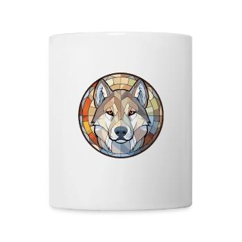 Nördliche Inuit-Hunderasse Aquarell-Illustration - Tasse - Weiß - Vorne