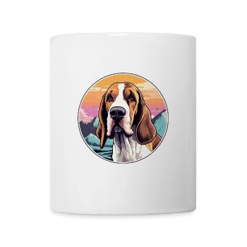 Poitevin Hund Rasse Cartoon Kawaii Aquarell - Tasse - Weiß - Vorne
