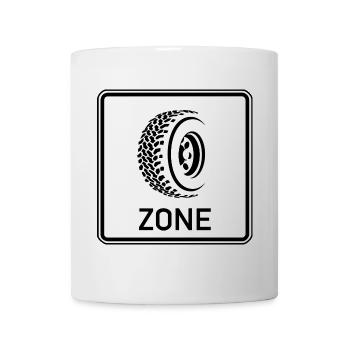 Zone Off Road Schild - Tasse - Weiß - Vorne