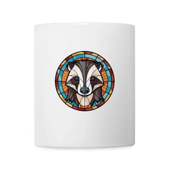 Dachs buntes Aquarell Tier Haustier Illustration - Tasse - Weiß - Vorne