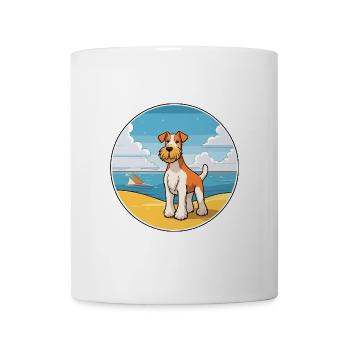 draht foxterrier hunderasse cartoon kawaii clipart - Tasse - Weiß - Vorne