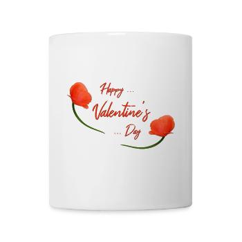 valentines day poppy - Tasse - Weiß - Vorne
