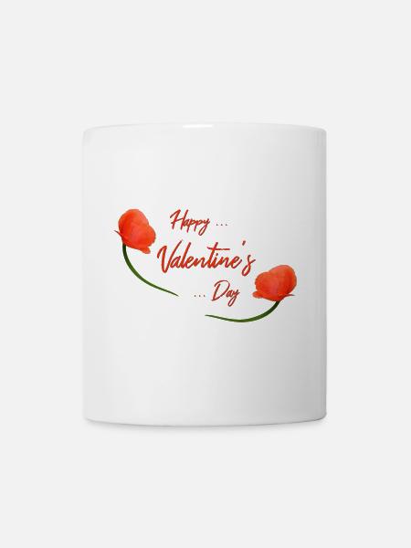 valentines day poppy - Tasse - Weiß