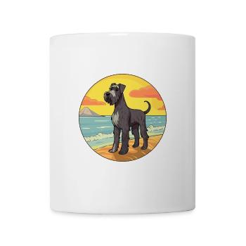 Riesenschnauzer Hund Rasse Cartoon Kawaii Clipart - Tasse - Weiß - Vorne