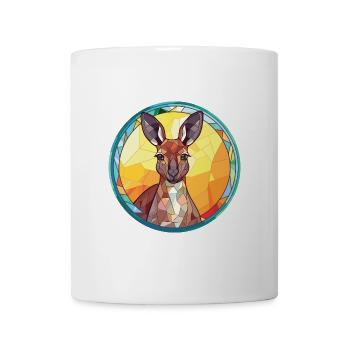 Känguru Buntes Aquarell Tier Illustration - Tasse - Weiß - Vorne