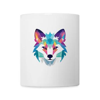 Polarfuchs Bunte Aquarell-Tierillustration - Tasse - Weiß - Vorne