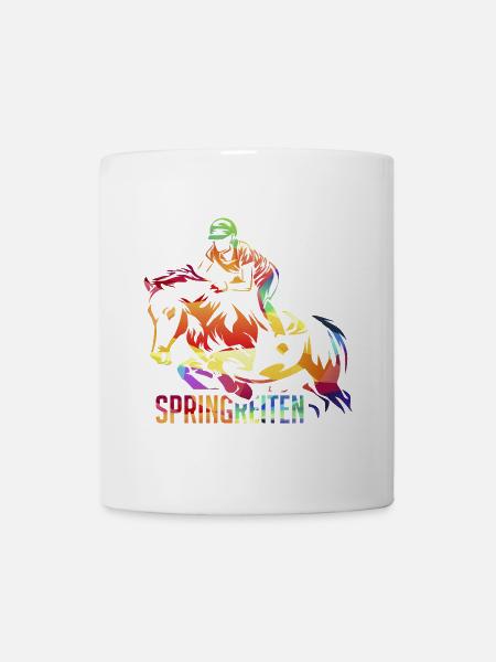 Schwungvoller Springreiter Parcours - Tasse - Weiß
