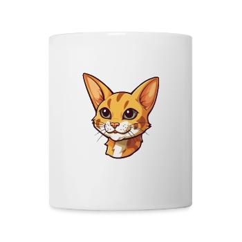 Ocicat Hauskatze Karikatur Aquarell Clipart - Tasse - Weiß - Vorne