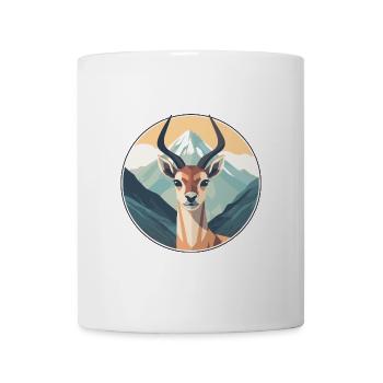 Antilope Aquarell Karikatur Kawaii Haustier Tier Colo - Tasse - Weiß - Vorne