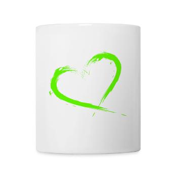 Herz Design Bürste Grün Hellgrün - Tasse - Weiß - Vorne
