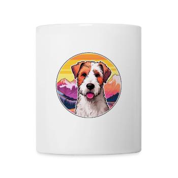 Draht Foxterrier Hunderasse Karikatur Kawaii Watercol - Tasse - Weiß - Vorne