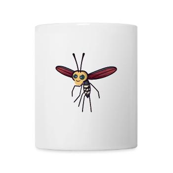 Moskito-Karikatur-Kawaii-Aquarell-Illustration - Tasse - Weiß - Vorne