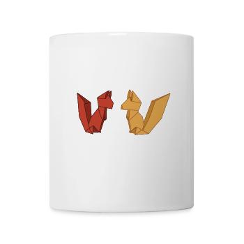 Flinker Origami Fuchs Faltkunst - Tasse - Weiß - Vorne