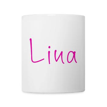 Lina Handschrift Pink - Tasse - Weiß - Vorne