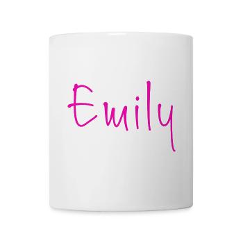 Emily Neon Pink Handschrift - Tasse - Weiß - Vorne