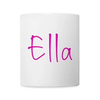 Ella Neon-Schriftzug - Tasse - Weiß - Vorne