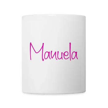 Manuela Handschrift Neon Pink - Tasse - Weiß - Vorne
