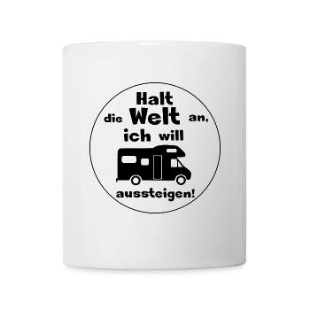 halt die welt an - Tasse - Weiß - Vorne