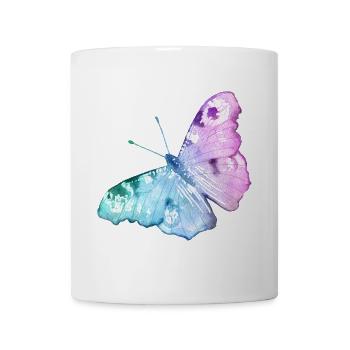 Schmetterlings Wasserfarben Gradient - Tasse - Weiß - Vorne