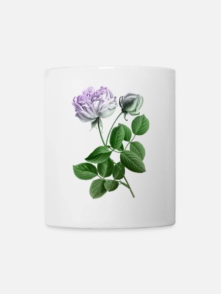 Pastellrose Botanikkunst-Print - Tasse - Weiß