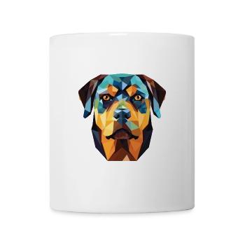 Rottweiler Deutsche Hunderasse Buntes Aquarell - Tasse - Weiß - Vorne