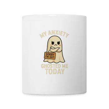 Ghost Anxiety – Lustiges Halloween Design - Tasse - Weiß - Vorne