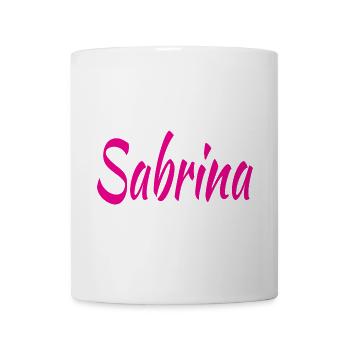 Sabrina Schriftzug Pink - Tasse - Weiß - Vorne