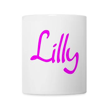 Lilly Neon Schriftzug - Tasse - Weiß - Vorne