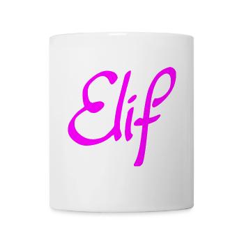 Neon Elif Schriftzug - Tasse - Weiß - Vorne